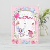 Fée Whimsical Invitation Anniversaire Pour Filles (Debout devant)