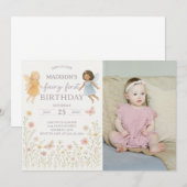 Fée Whimsical Invitation d'anniversaire (Devant / Derrière)