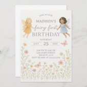 Fée Whimsical Invitation d'anniversaire (Devant / Derrière)
