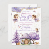 Fée Whimsical Invitation fête d'anniversaire (Devant / Derrière)