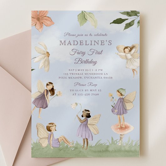 Fée Whimsical Invitation pour fille premier annive