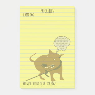 Feed Angry Dog Funny Priority 4x6" Post-it® Notes
