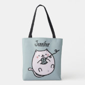 Feed Cat Knit Slaap Breister Canvas tas (Achterkant)