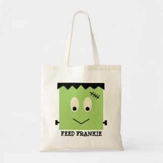 Feed Frankie green Halloween snoep trick or treat Tote Bag