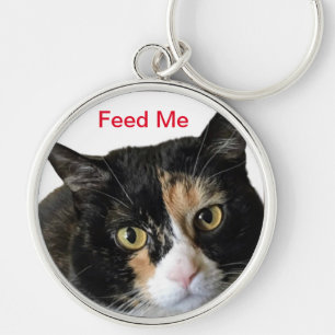 Feed Me Cat Dog huisdier schattig schattig grappig Sleutelhanger