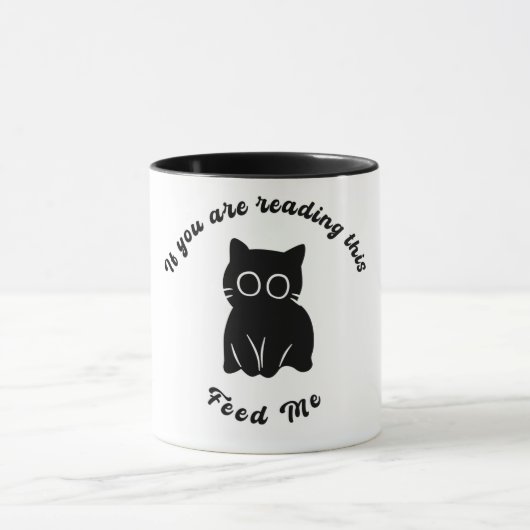 Feed Me Cat Lover Mug - Minimalist Humor Design (Centre)