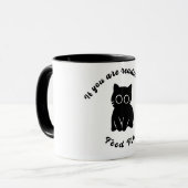Feed Me Cat Lover Mug - Minimalist Humor Design (Devant gauche)