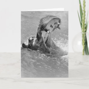Feed Me Hippo Note Card Kaart