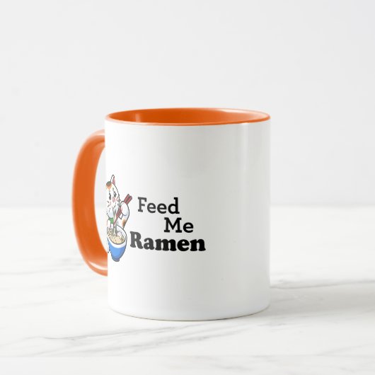 Feed Me Ramen- Schattige Cat Mok (Voorkant links)