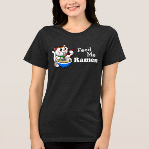 Feed Me Ramen- Schattige Cat Tri-Blend Shirt
