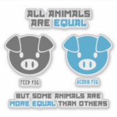 Feed Pig, Acorn  Sticker (Voorkant)