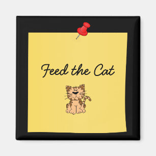 "Feed the Cat" Herinnering post-it-note magneet