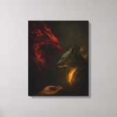 Feed the Right Wolf – Symbolic Canvas Art (Voorkant)