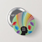 Feed Your Head with Books Fun Retro Ronde Button 5,7 Cm (Voorkant /achterkant)