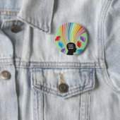 Feed Your Head with Books Fun Retro Ronde Button 5,7 Cm (In situ)