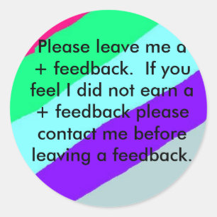 Feedbackstickers van eBay. Geef feedback Ronde Sticker