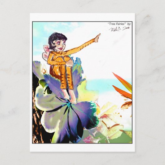 Feeën 4 van de boom briefkaart (Voorkant)