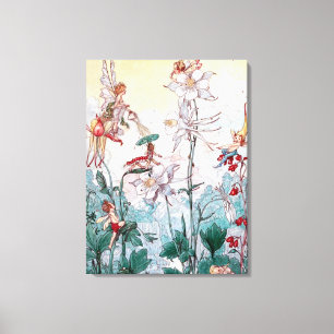 feeën bij het spelen canvas afdruk