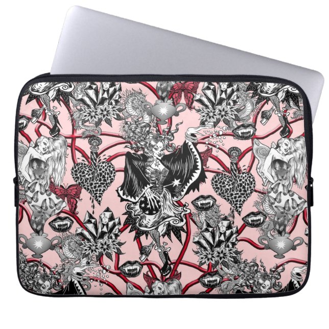 Feeën en heksen laptop sleeve (Voorkant)