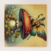 feeën en paddenstoelen legpuzzel (Horizontaal)