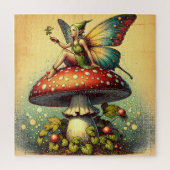 feeën en paddenstoelen legpuzzel (Verticaal)