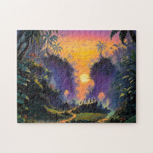Feeën in het Sunset Oerwoud - Puzzel Legpuzzel (Horizontaal)