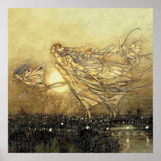 “Feeën in Kensington Gardens” van Arthur Rackham Poster (Voorkant)
