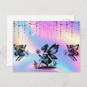 feeën in magische holografische fantasie briefkaart (Voorkant / Achterkant)