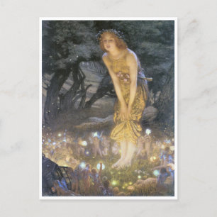 Feeën op Midzomernacht door Edward R. Hughes Briefkaart