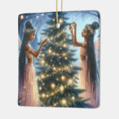 feeën versieren de kerstboom keramisch ornament (Links)