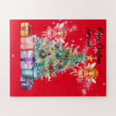 Feeën versieren de kerstboom legpuzzel (Horizontaal)