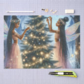  feeën versieren de kerstboom tissuepapier (Craft)