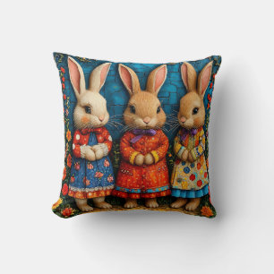 🐰✨ Feeënkonijn Trio Magische Decoratie Cadeau 🌸 Kussen
