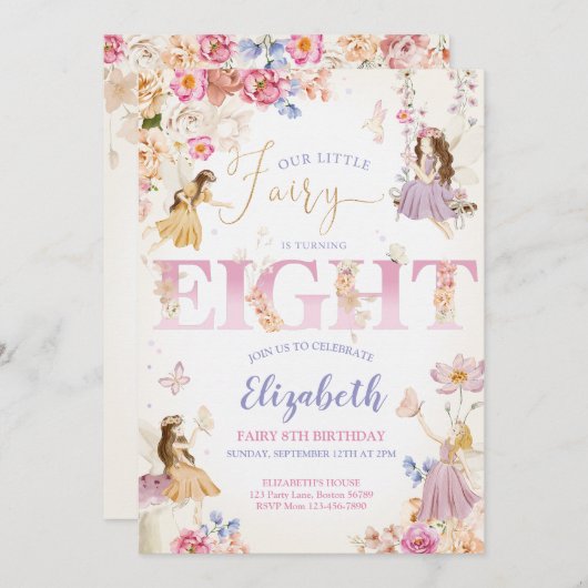 Feeëntuin Verjaardag Kaart (Voorkant / Achterkant)