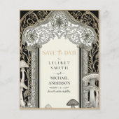 Feeërachtige uitnodiging met zwarte goudkleurige b (Voorkant)