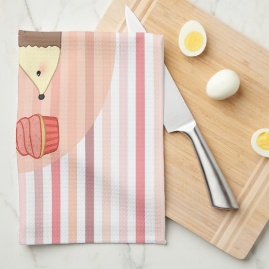 Feegel en cupcake theedoek (Quarter Fold)