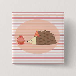 Feegel en cupcake vierkante button 5,1 cm