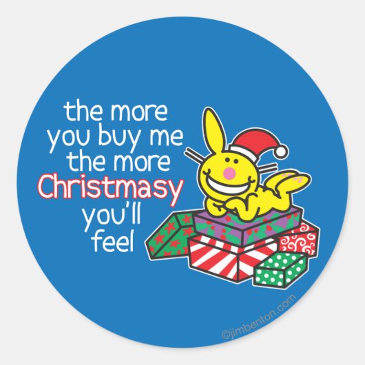 Feel Christmasy Ronde Sticker (Voorkant)