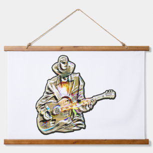 Feel the Blues - Artistiek gitaarontwerp Hangend Wandkleed