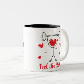 Feel the Burn Heart Workout Funny Gym Mug (Devant droit)
