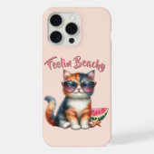 Feelin' Beachy Cat Purrfect Vibes iPhone Hoesje (Achterkant)