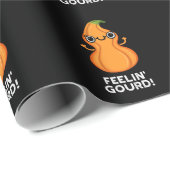 Feelin Gourd Funny Veggie Pun Dark BG Cadeaupapier (Rol Hoek)