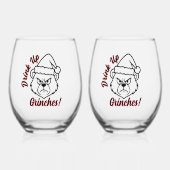 Feelin Grinchy Wijnglas Zonder Voet (Voorkant)