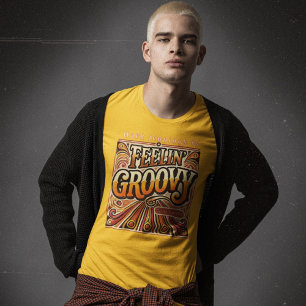 Feelin Groovy Gepersonaliseerde Retro 70s  T-shirt