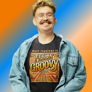 Feelin Groovy Gepersonaliseerde Retro 70s Tri-Blend Shirt