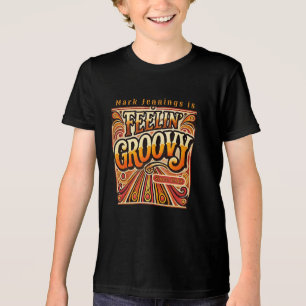 Feelin Groovy Kinder Gepersonaliseerde Retro 70s  Tri-Blend Shirt