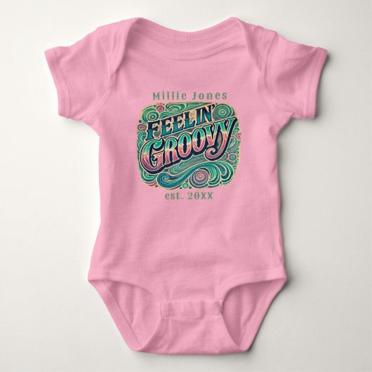 Feelin' Groovy Retro 70s  Psychedelic Romper (Voorkant)