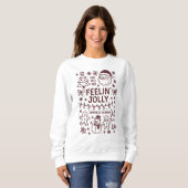 Feelin' Jolly Christmas Doodle Collage Sweatshirt (Voorkant volledig)