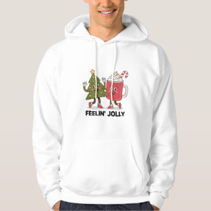 Feelin Jolly Christmas Tree Koffie Liefhebber Wint Hoodie