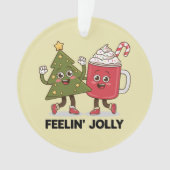 Feelin Jolly Christmas Tree Koffie Liefhebber Wint Ornament (voorkant)